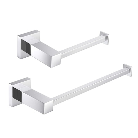 Kibi Cube 2-Piece Bathroom Hardware Set C-KBA15-2CH-1